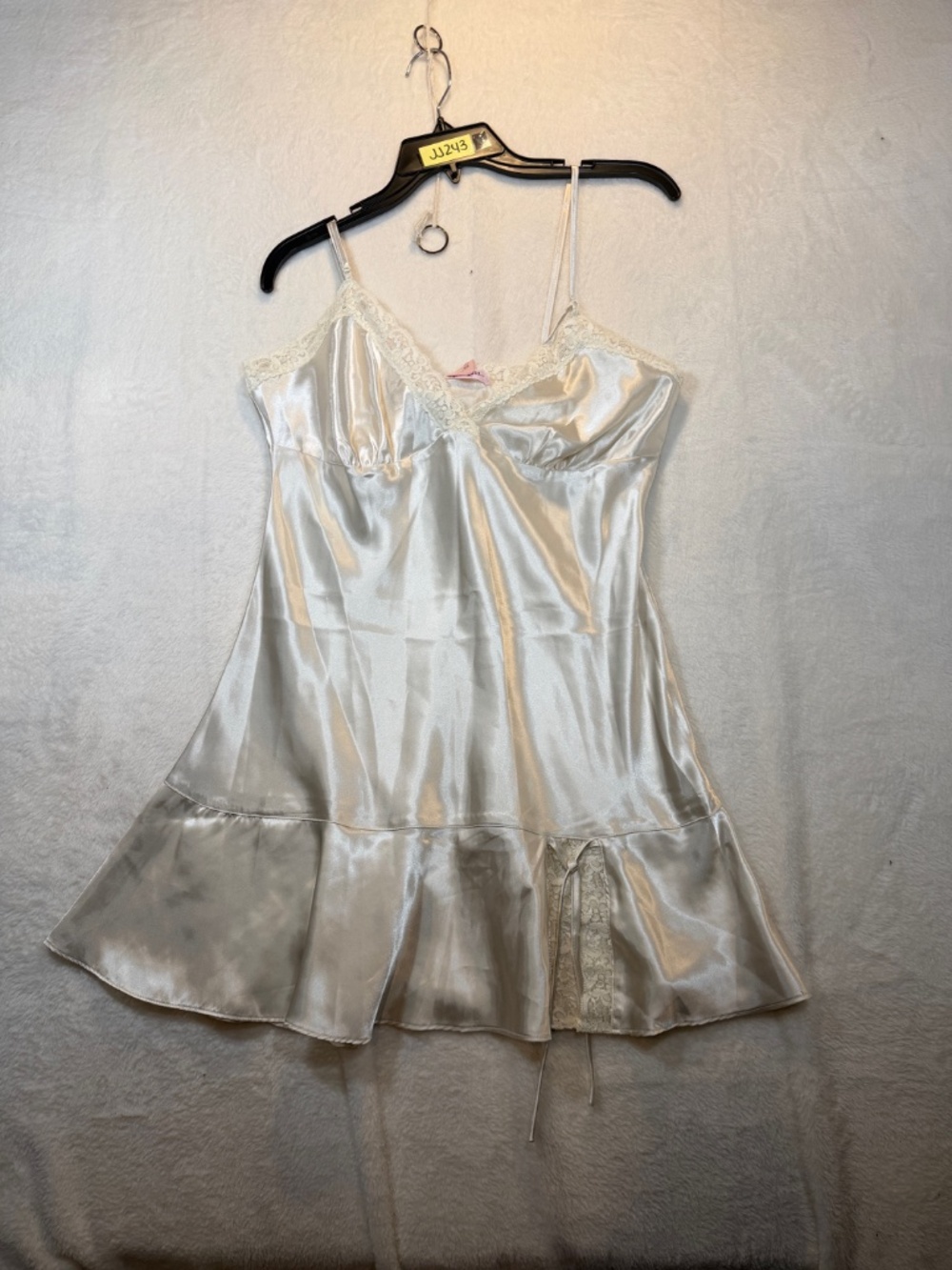 La Vie En Rose Babydoll Lingerie Womens Size XL White Satin Coquette Sexy Slip D - Picture 2 of 8